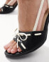 Public Desire Ambrose stitch and bow heeled sandals in mono