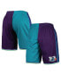 Men's Teal, Purple Charlotte Hornets Hardwood Classics 1999 Split Swingman Shorts