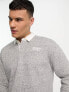 Hollister varsity logo relaxed fit rugby polo in grey marl