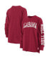 Women's Crimson Alabama Crimson Tide Plus Size Two-Hit Canyon Long Sleeve T-shirt