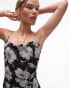 Topshop sketchy vintage floral cami godet mini dress in mono