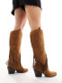 Glamorous Wide Fit knee western boots in off white