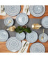 Navy Pad Print 12 Pc. Dinnerware Set, Service for 4