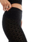 Miss Selfridge crochet flare trouser co-ord in black