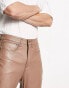 Muubaa oversized leather workwear trousers in brown