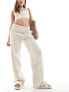 Weekday Emmie linen mix trousers in beige