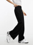 Stradivarius Petite tailored straight trouser in black