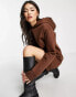 Threadbare Floyd hoodie mini dress in chocolate brown