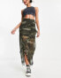 Reclaimed Vintage maxi skirt in animal print with ruffles