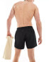 Armani EA7 gold logo swim shorts in black