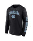 Men's Black Distressed North Carolina Tar Heels Arch Over Logo Long Sleeve T-shirt