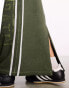 COLLUSION sporty stripe maxi skirt in khaki