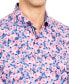 Men's Slim-Fit Performance Stretch Floral Print Short-Sleeve Button-Down Shirt