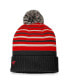 Men's Black, Red Ottawa Senators True Classic Retro Cuffed Knit Hat with Pom