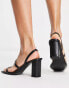 Mango block heeled 3 strap sandal in black