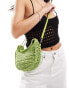 South beach cross body crochet bag in green