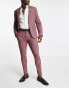 ASOS DESIGN wedding super skinny suit trousers with micro texture in burgundy