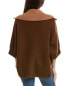 Hannah Rose Reversible Wool & Cashmere-Blend Poncho Women's Brown O/S