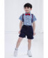 Boys Spider-Man Button Down Shirt Twill Pants Suspenders and Bow-Tie 4 Piece Outfit Set to