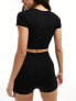 ASOS 4505 Icon seamless rib high waist shorts in black