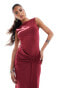 ASOS DESIGN metal hardware tie front maxi dress in wine