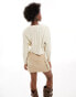 Monki cable knit cardigan in cream