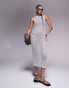 ASOS DESIGN knitted column midaxi dress in metallic yarn in silver