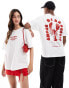 Jack & Jones oversized t-shirt with lobster backprint in white