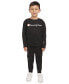 Little Boys 2-Pc. Fleece Logo Sweatshirt & Cargo Joggers Set