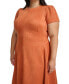 Plus Size Faux-Suede Fit & Flare Dress