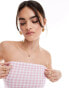 ASOS DESIGN gingham bandeau top in pink