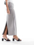 River Island tailored PU column skirt in light grey