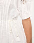 River Island lace detail mini shirt dress in white