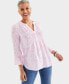 Petite Pleated Bell-Sleeve Printed Top, Created for Macy's