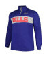 Men's Royal Buffalo Bills Big and Tall Fleece Quarter-Zip Jacket