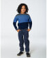 Big Boys Stretch Twill Pleated Knee Jogger Pants Dark Grey