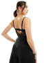 New Look diamonte strap lace bodysuit in black