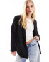 ASOS DESIGN jersey slouchy suit blazer in black