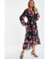 Women's Floral Chiffon Dip Hem Dress