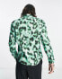 Twisted Tailor burgess shirt in neon green leopard print