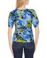 Women's Abstract Floral Cutout Detail Top