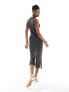 Extro & Vert pintripe sleeveless maxi dress in mesh