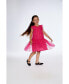 Girl Heart Mesh Jacquard Dress Hot Pink - Child