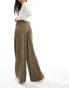 ASOS DESIGN tie waist trouser in khaki