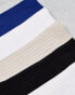 Weekday 5-pack rib socks in black white beige and blue