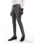 ASOS DESIGN slim fit suit trousers with wool in charcoal