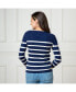 Women's Long Sleeve Breton Button Sweater Made from Organic Cotton