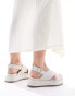 ASOS DESIGN Wide Fit Frosty chunky two-part sandals in off-white