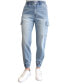 Juniors' Double Button Cargo Jogger Jeans