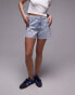 Topshop denim a-line Mom Shorts in bleach